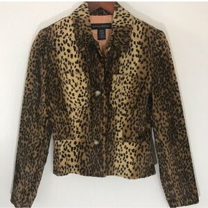 Banana Republic Faux Fur Leopard Print Blazer